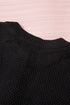 Henley Button Placket Side Slit Drop Shoulder Pullover Knit Sweater
